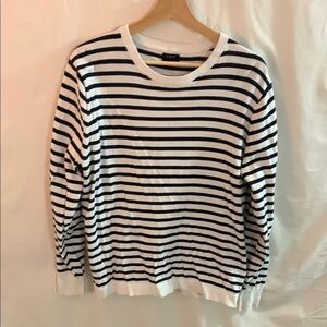 J. Crew Black and White Crew Neck Sweater